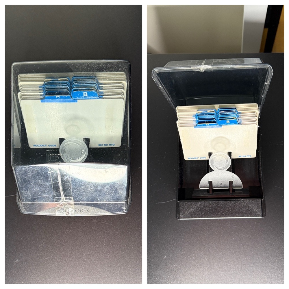 FREE w/purchase Vintage Rolodex with crack on front of cover